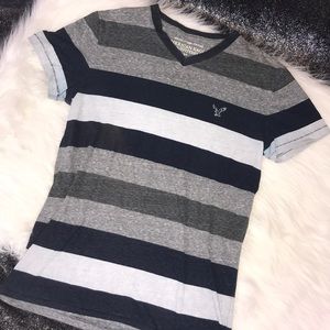 American Eagle Striped V-Neck